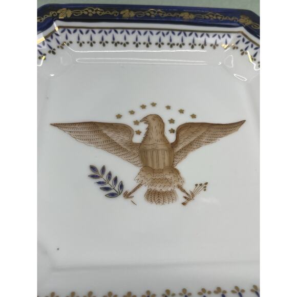 Vintage American Eagle Square Plate Andrea by Sadak Gold Trim Elegant Ceramic - Picture 5 of 6